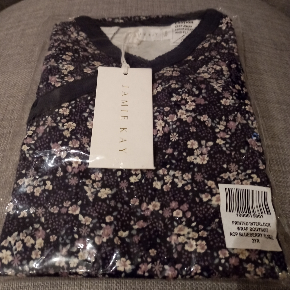 BNIP Jamie Kay Blueberry Floral Wrap Bodysuit